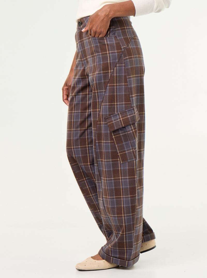 Pantalone a palloncino a quadri Marrone - Kiabi