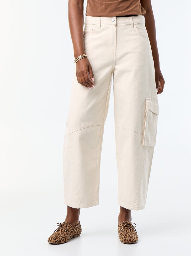 Pantalone a palloncino con tasca con patta Bianco Ecru - Kiabi