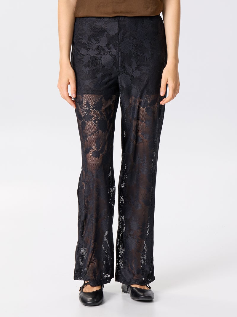 Pantalone a palloncino in pizzo con fodera a shorts Nero - Kiabi