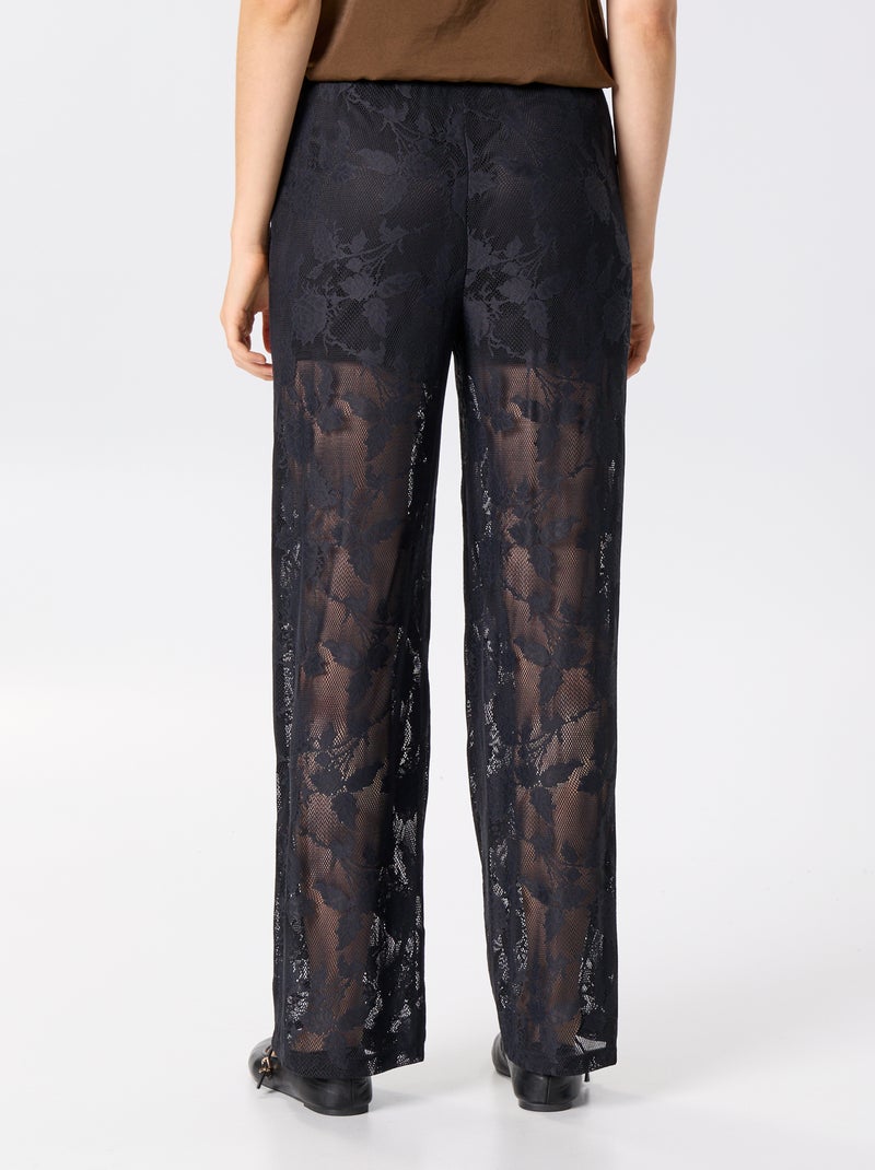 Pantalone a palloncino in pizzo con fodera a shorts Nero - Kiabi