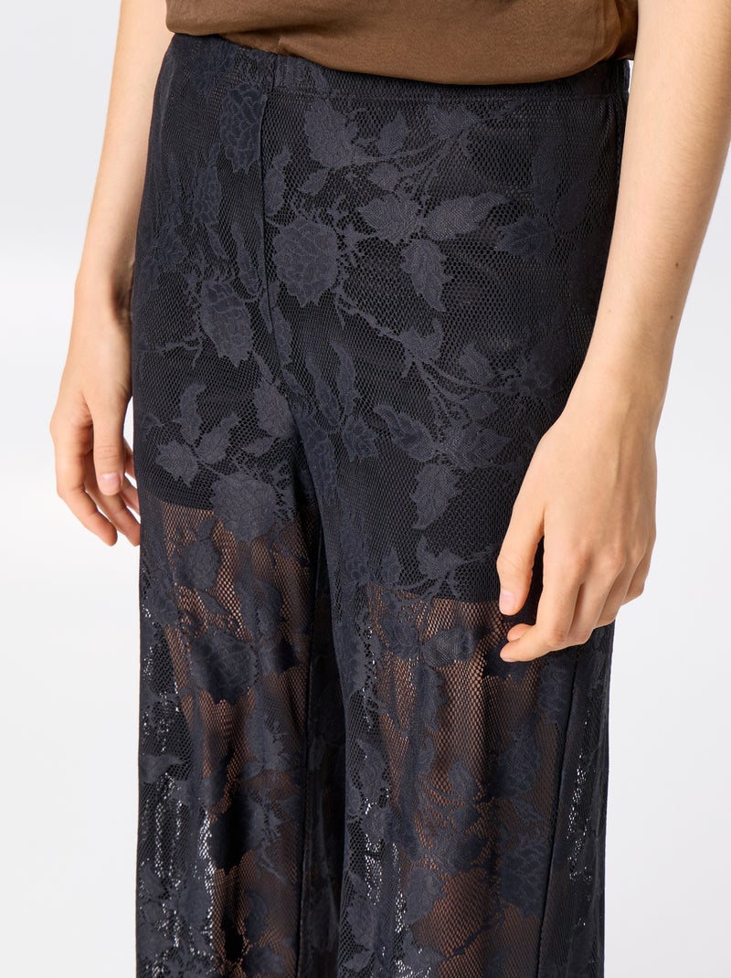 Pantalone a palloncino in pizzo con fodera a shorts Nero - Kiabi