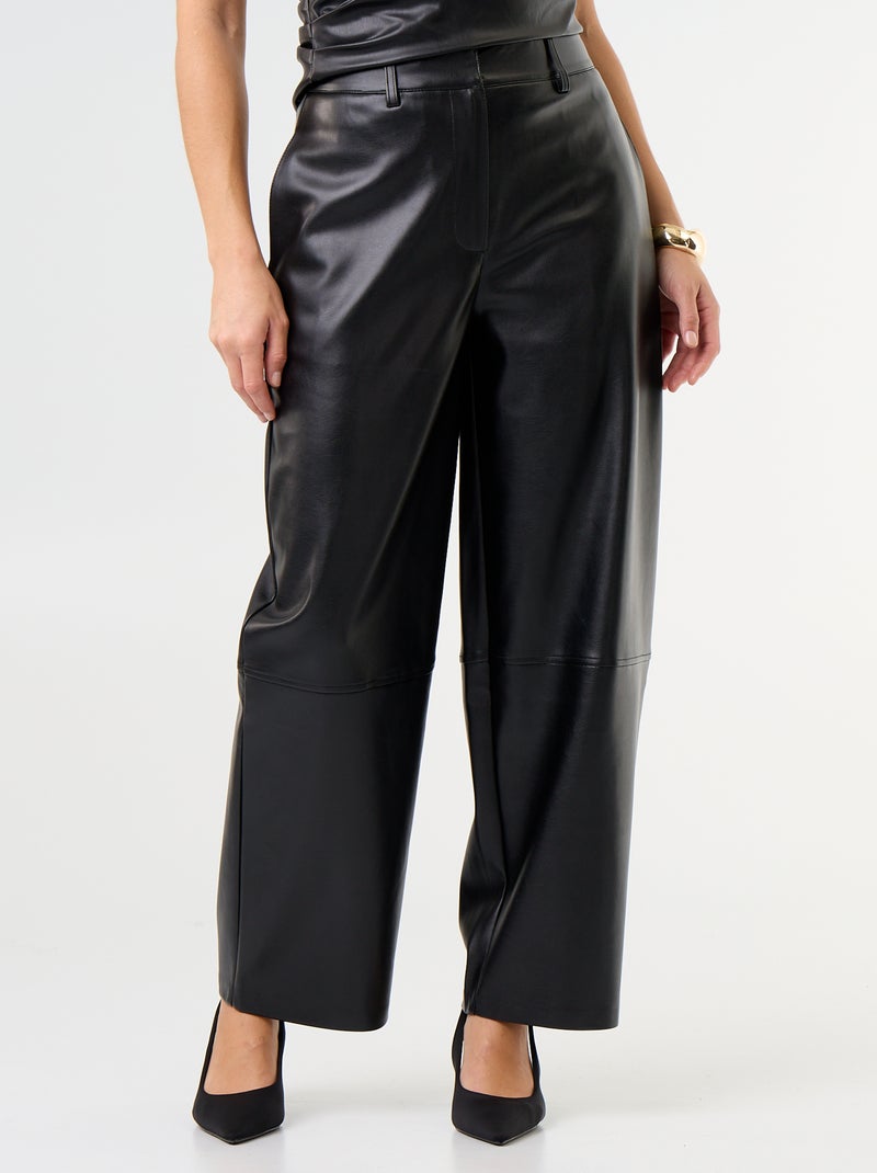 Pantalone a palloncino in similpelle Nero - Kiabi