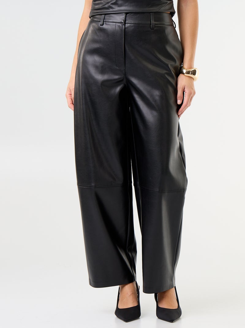 Pantalone a palloncino in similpelle Nero - Kiabi