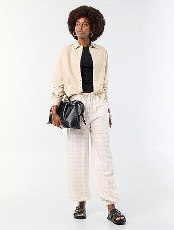 Pantalone a palloncino tinta unita con 2 tasche