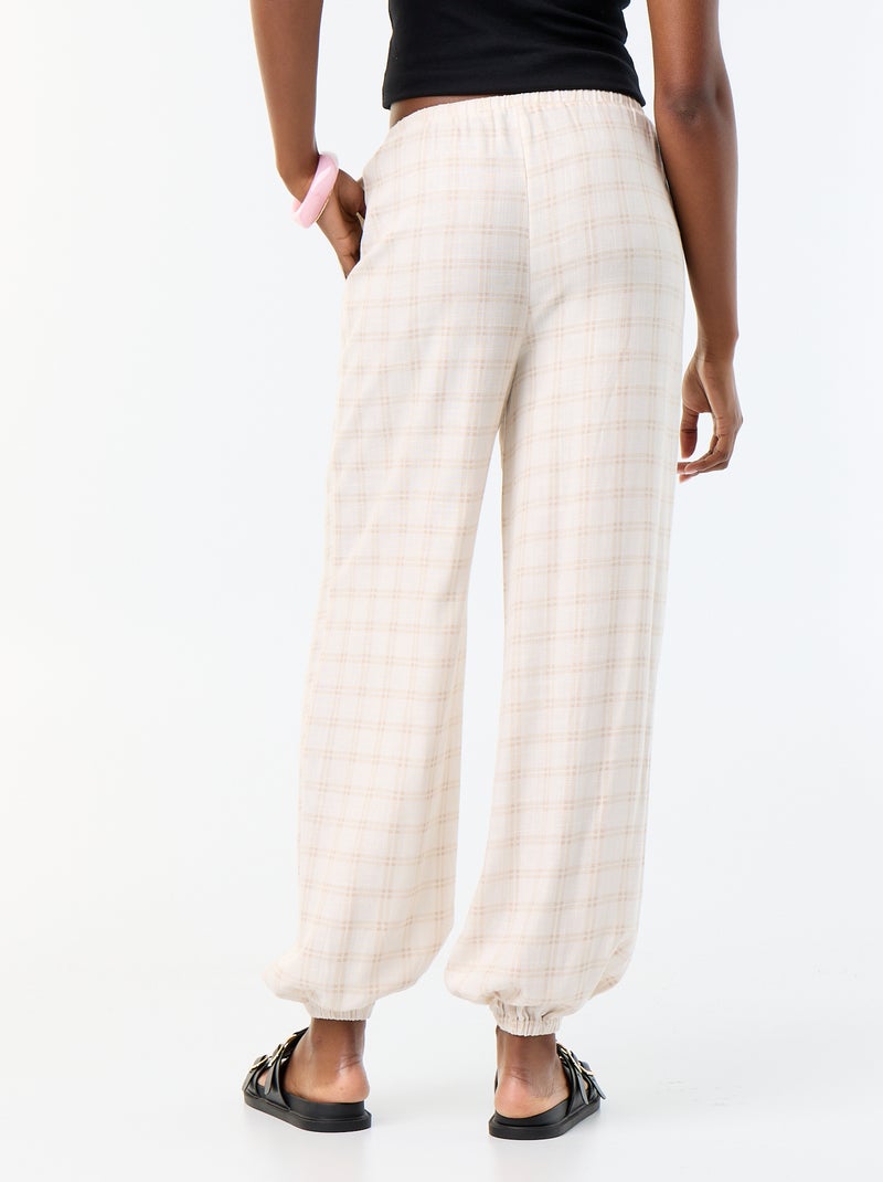 Pantalone a palloncino tinta unita con 2 tasche Beige - Kiabi