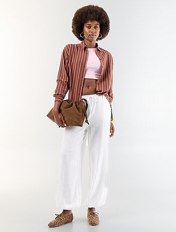 Pantalone a palloncino tinta unita con 2 tasche