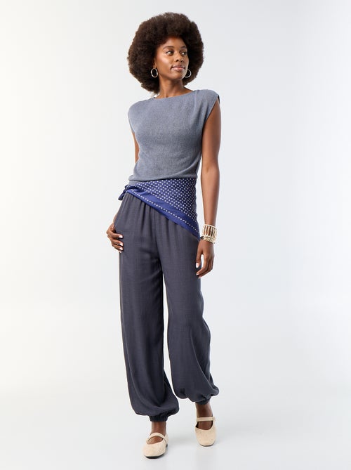Pantalone a palloncino tinta unita con 2 tasche - Kiabi Pantalone a palloncino tinta unita con 2 tasche - Kiabi