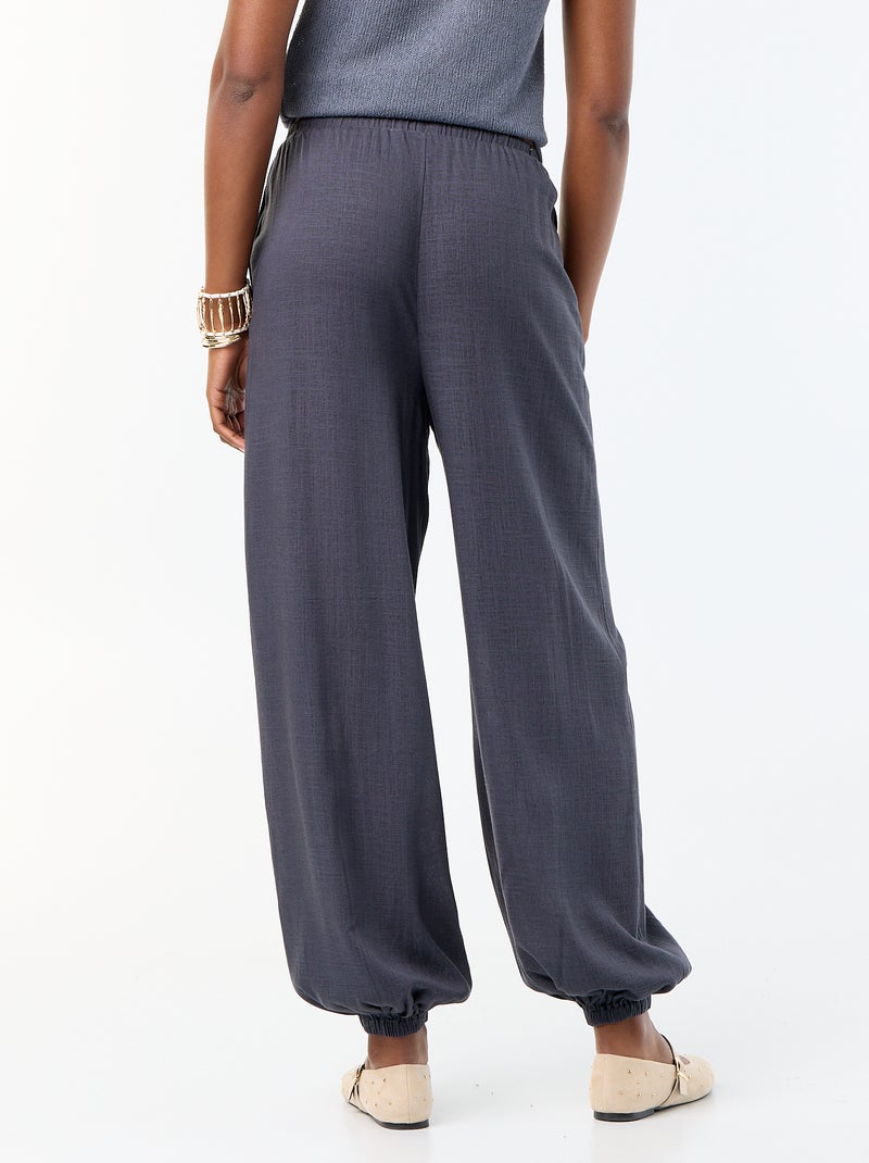 Pantalone a palloncino tinta unita con 2 tasche Grigio - Kiabi