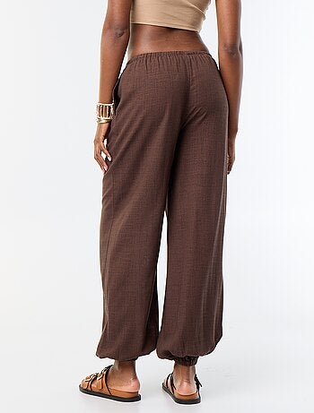 Pantalone a palloncino tinta unita con 2 tasche