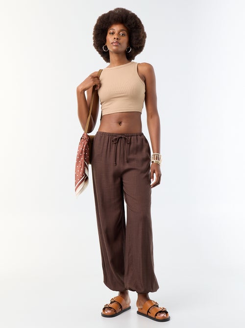 Pantalone a palloncino tinta unita con 2 tasche - Kiabi Pantalone a palloncino tinta unita con 2 tasche - Kiabi