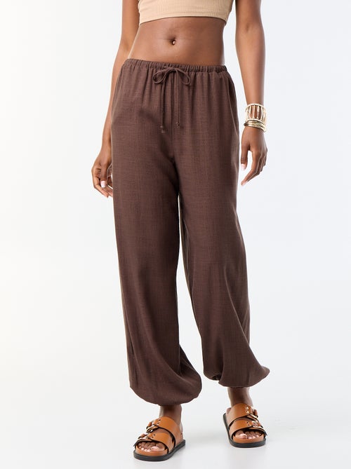 Pantalone a palloncino tinta unita con 2 tasche - Kiabi Pantalone a palloncino tinta unita con 2 tasche - Kiabi