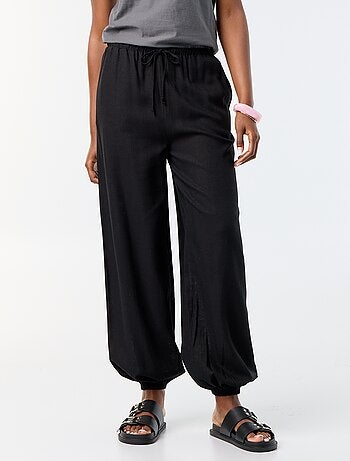 Pantalone a palloncino tinta unita con 2 tasche