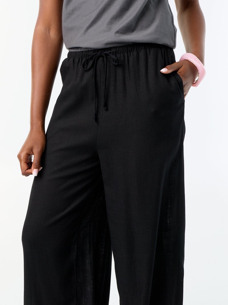 Pantalone a palloncino tinta unita con 2 tasche Nero - Kiabi