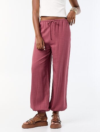 Pantalone a palloncino tinta unita con 2 tasche