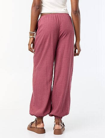 Pantalone a palloncino tinta unita con 2 tasche