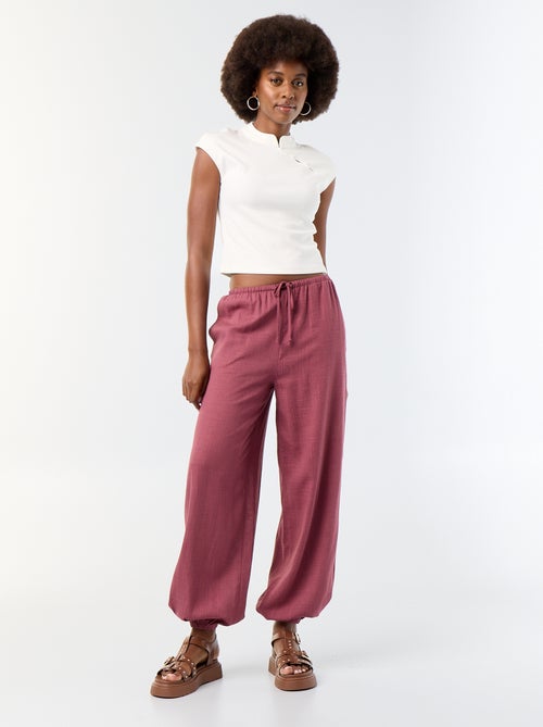 Pantalone a palloncino tinta unita con 2 tasche - Kiabi Pantalone a palloncino tinta unita con 2 tasche - Kiabi