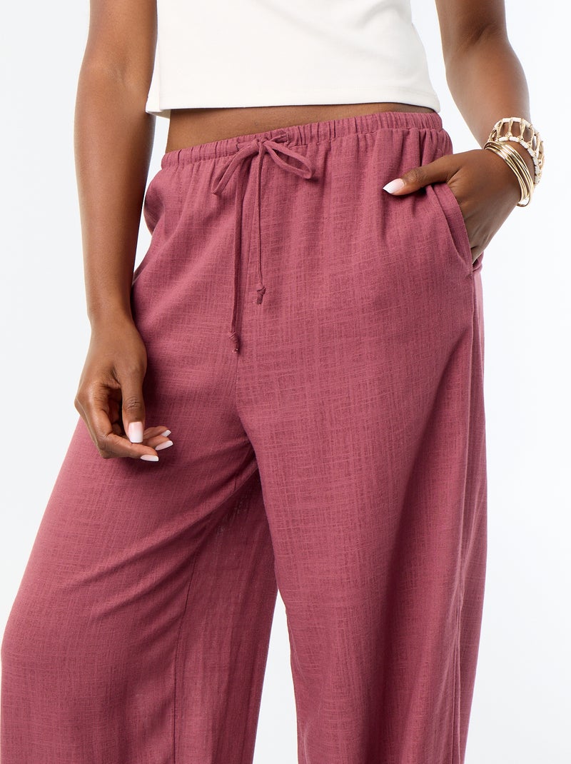 Pantalone a palloncino tinta unita con 2 tasche Rosa - Kiabi