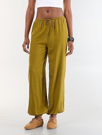 Pantalone a palloncino tinta unita con 2 tasche