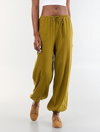 Pantalone a palloncino tinta unita con 2 tasche