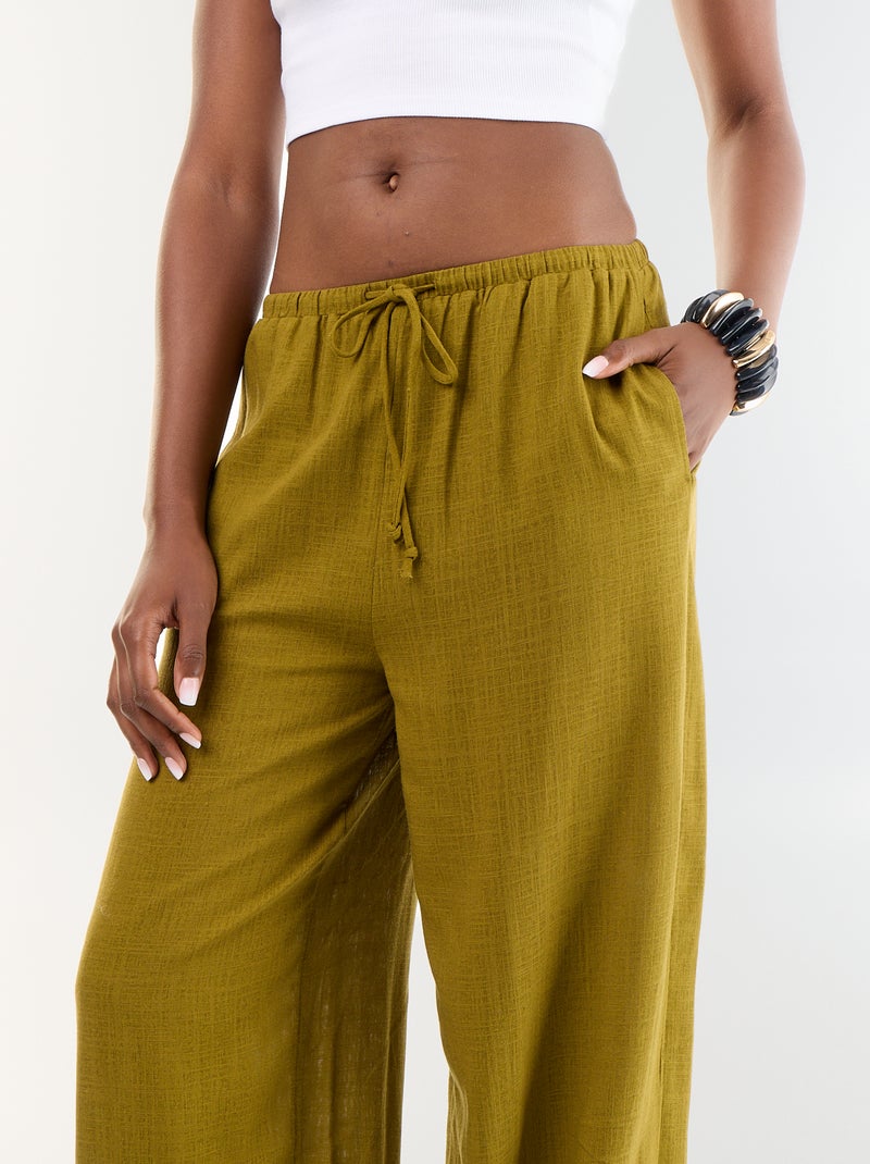 Pantalone a palloncino tinta unita con 2 tasche Verde - Kiabi
