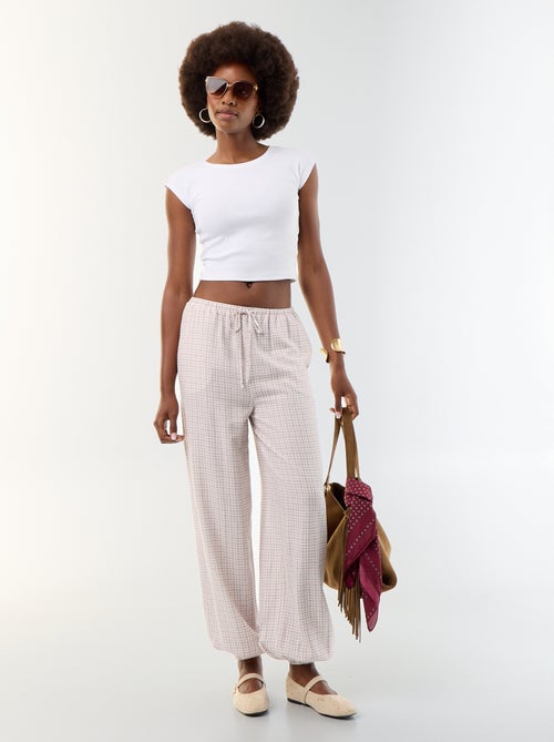 Pantalone a palloncino tinta unita con 2 tasche - Kiabi Pantalone a palloncino tinta unita con 2 tasche - Kiabi