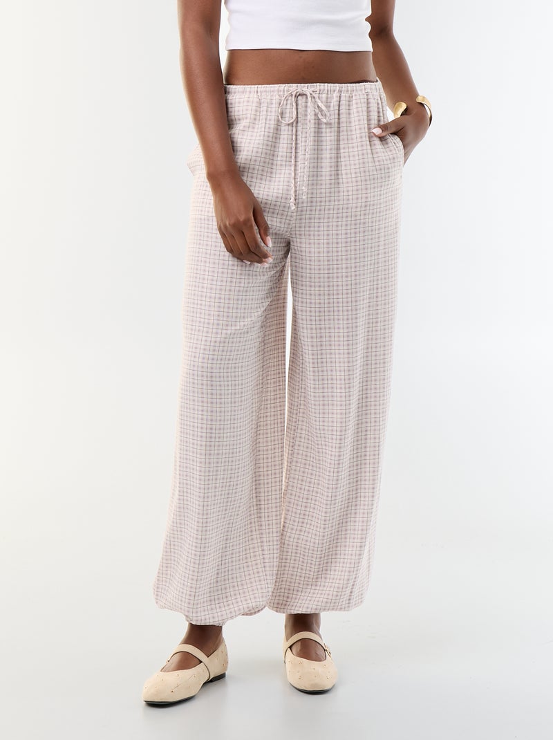 Pantalone a palloncino tinta unita con 2 tasche Viola - Kiabi