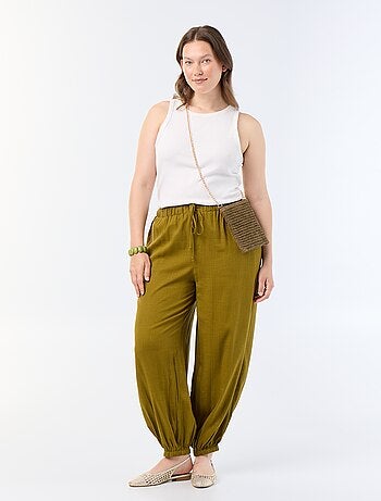 Pantalone a palloncino tinta unita