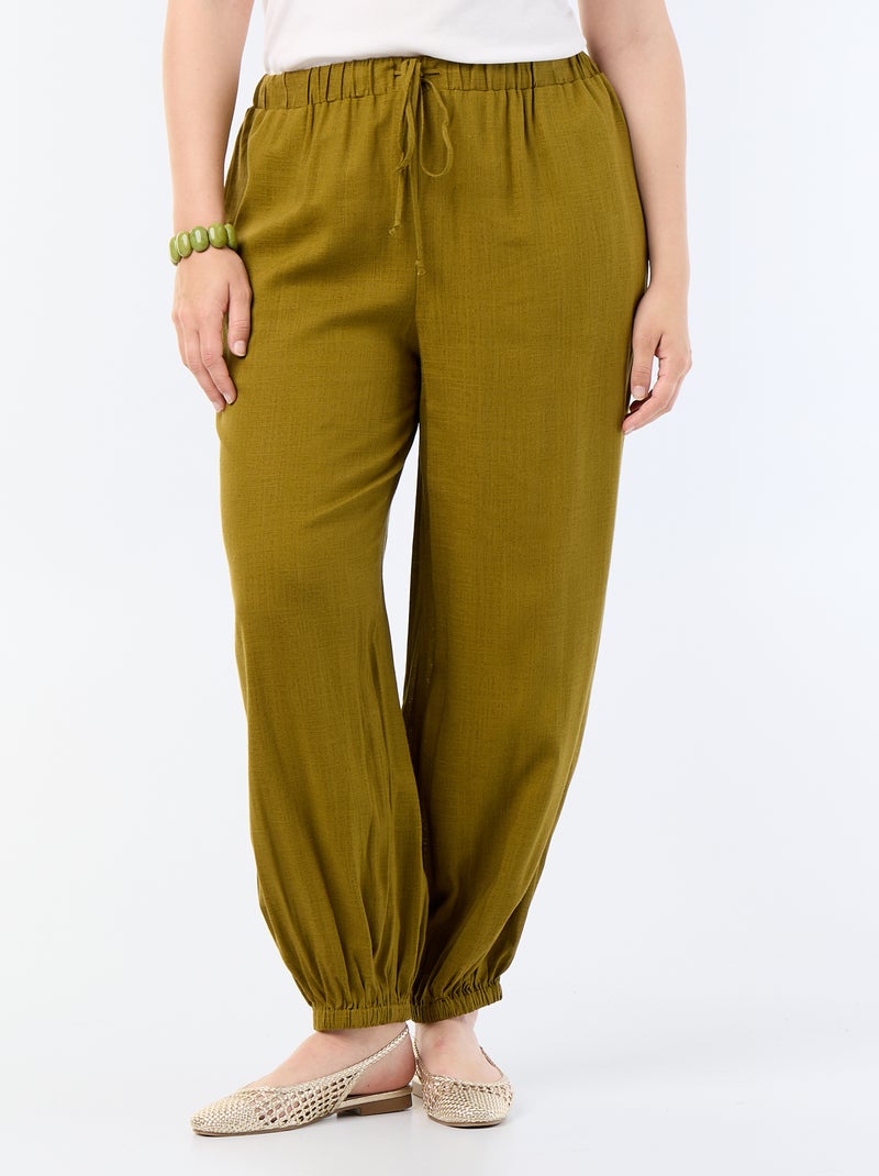 Pantalone a palloncino tinta unita Verde - Kiabi