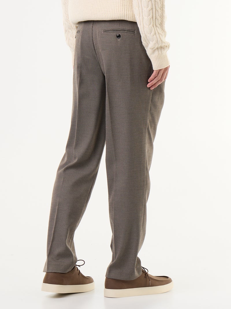 Pantalone a quadri dal taglio affusolato Marrone - Kiabi