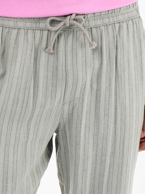 Pantalone a righe in misto lino - Kiabi