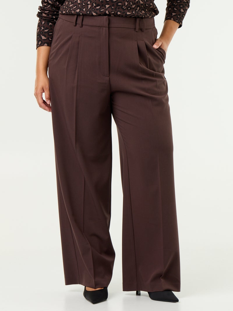 Pantalone a sigaretta ampio Marrone - Kiabi