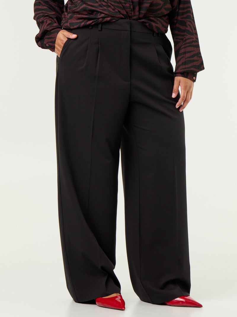 Pantalone a sigaretta ampio Nero - Kiabi