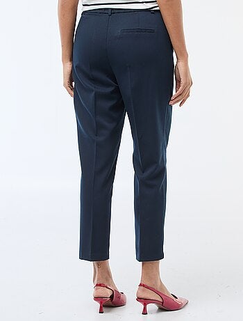 Pantalone da donna a sigaretta tinta unita in tessuto armaturato