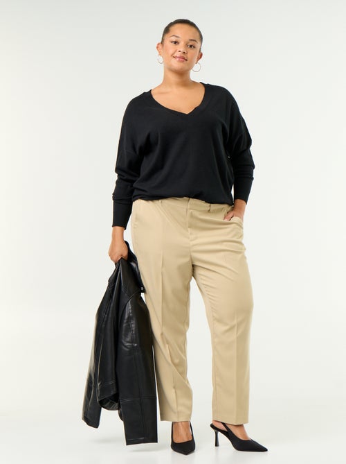 Pantalone a sigaretta tinta unita - Kiabi