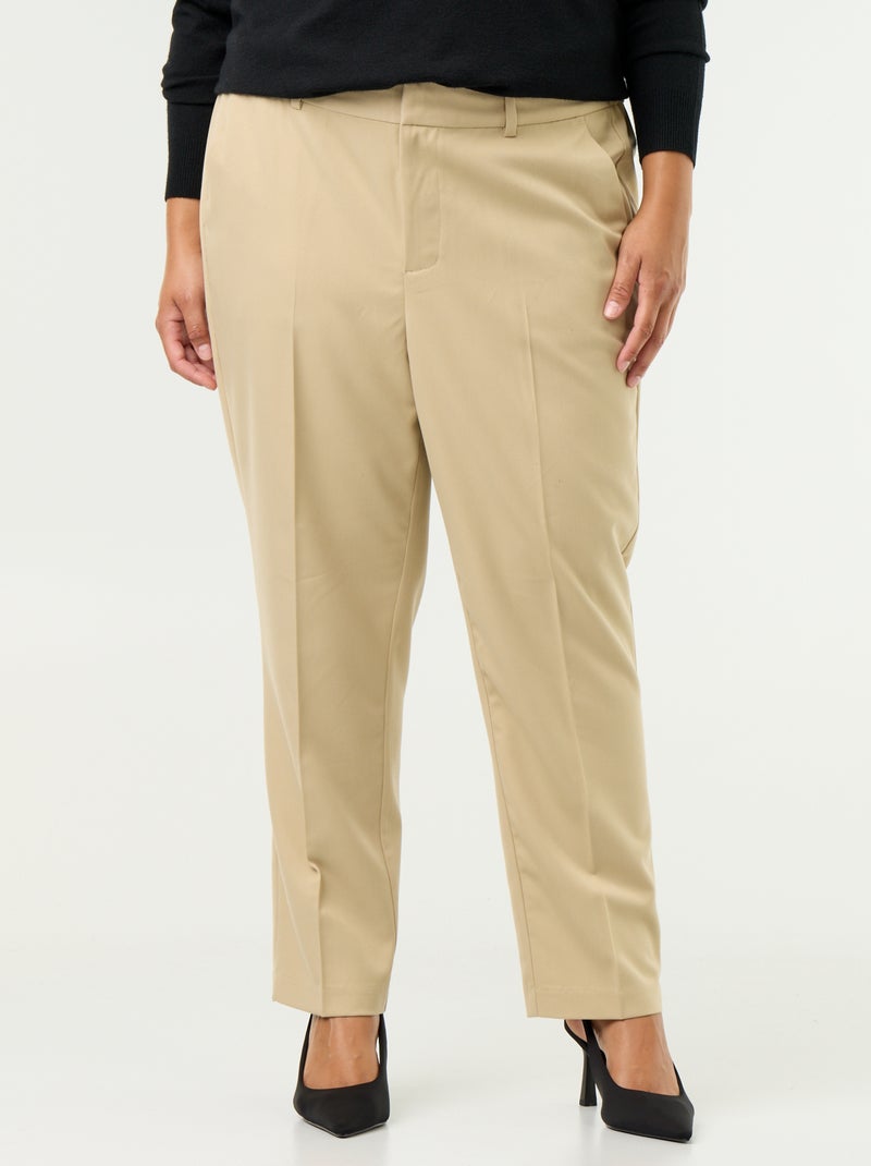 Pantalone a sigaretta tinta unita Beige - Kiabi