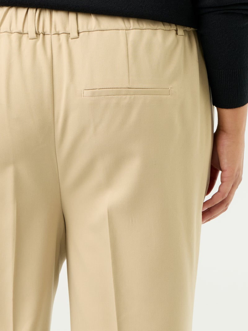 Pantalone a sigaretta tinta unita Beige - Kiabi