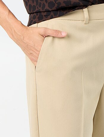 Pantalone da donna a sigaretta tinta unita in tessuto armaturato