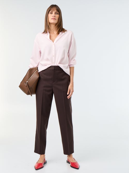 Pantalone a sigaretta tinta unita con 2 tasche - Kiabi