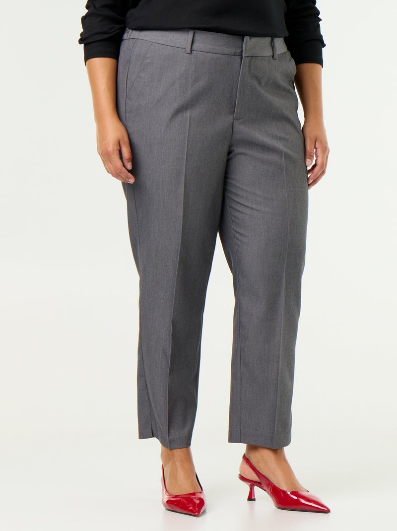 Pantalone a sigaretta tinta unita Grigio - Kiabi