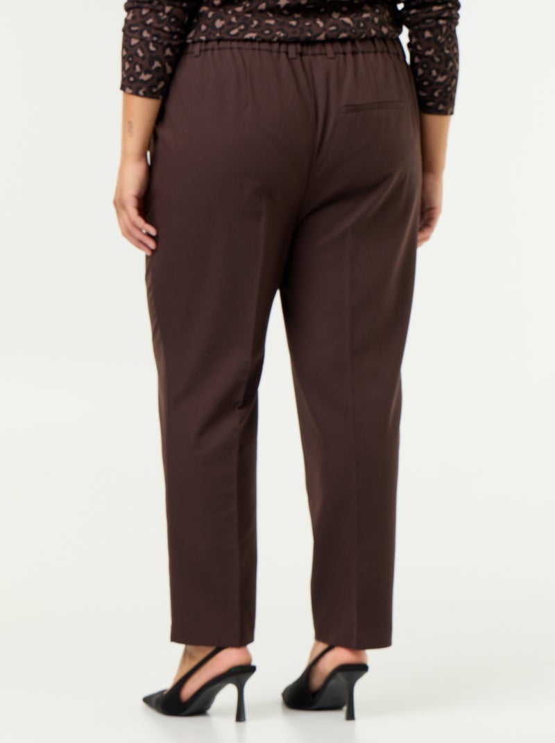 Pantalone a sigaretta tinta unita Marrone - Kiabi