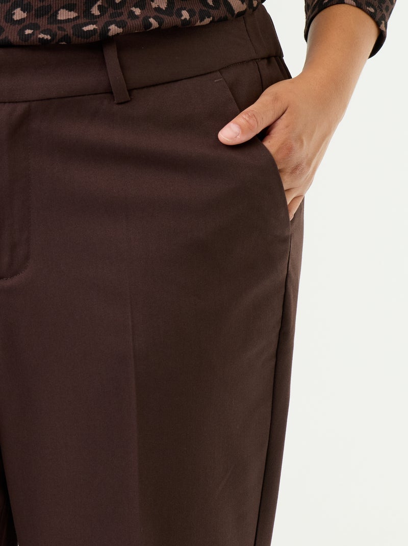 Pantalone a sigaretta tinta unita Marrone - Kiabi
