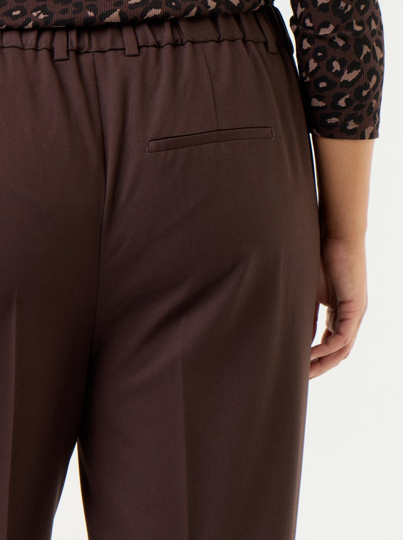 Pantalone a sigaretta tinta unita Marrone - Kiabi