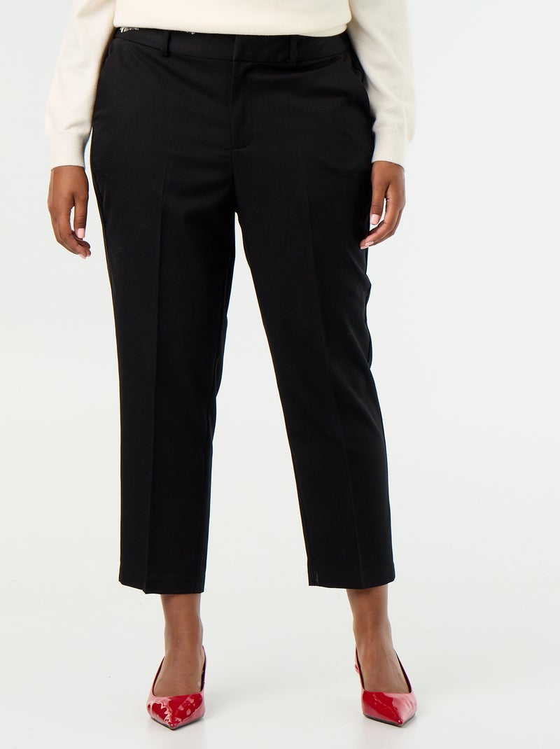 Pantalone a sigaretta tinta unita Nero - Kiabi