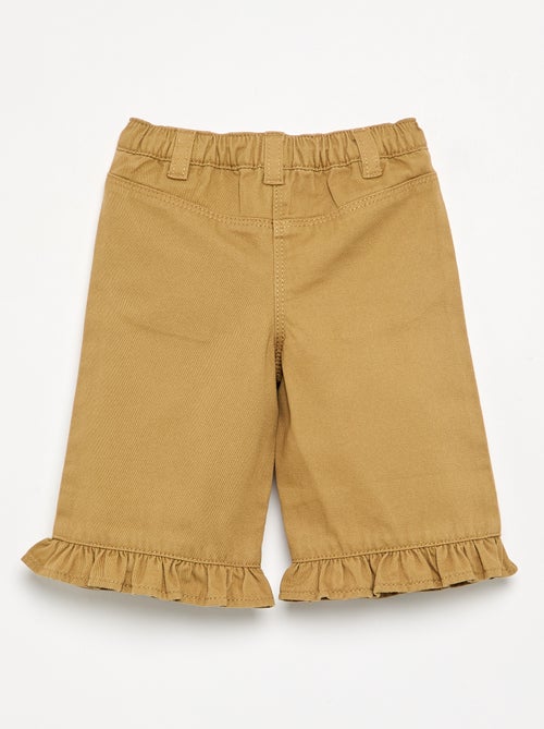 Pantalone a tinta unita con fondo a balze - Kiabi