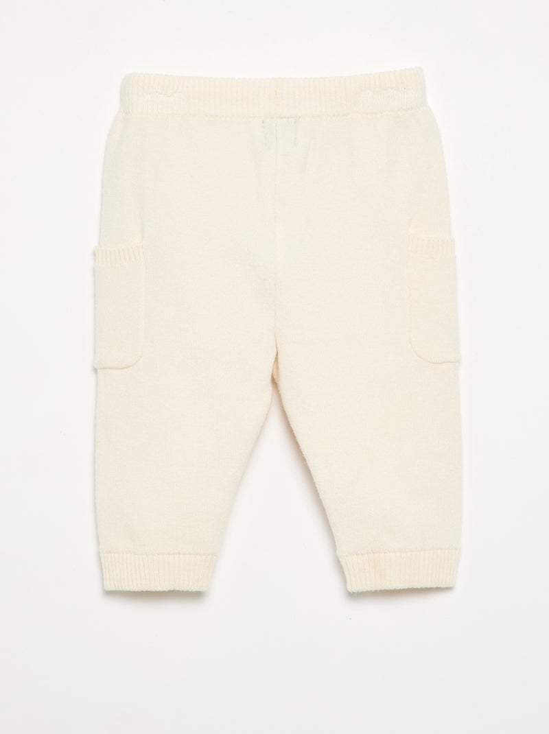 Pantalone a tinta unita in maglia Bianco - Kiabi