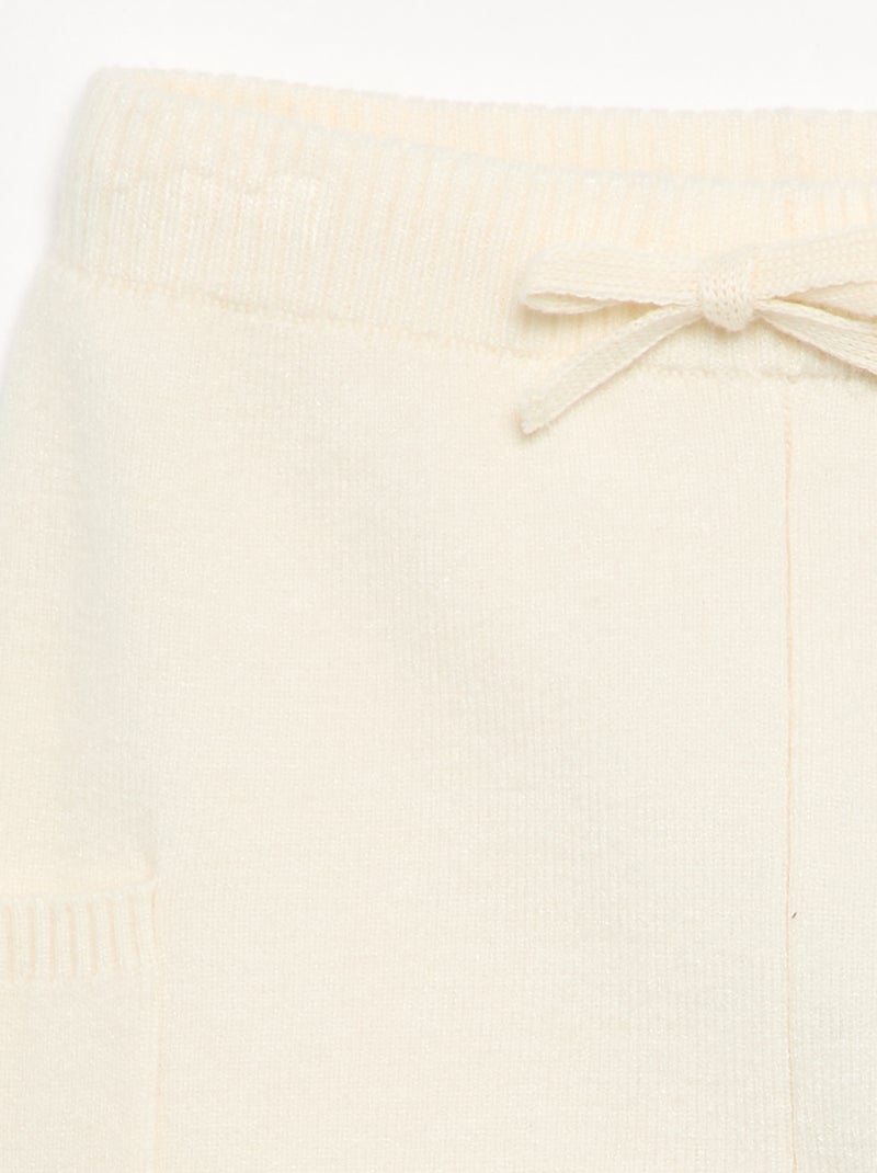 Pantalone a tinta unita in maglia Bianco - Kiabi