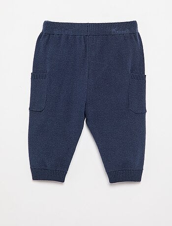 Pantalone a tinta unita in maglia