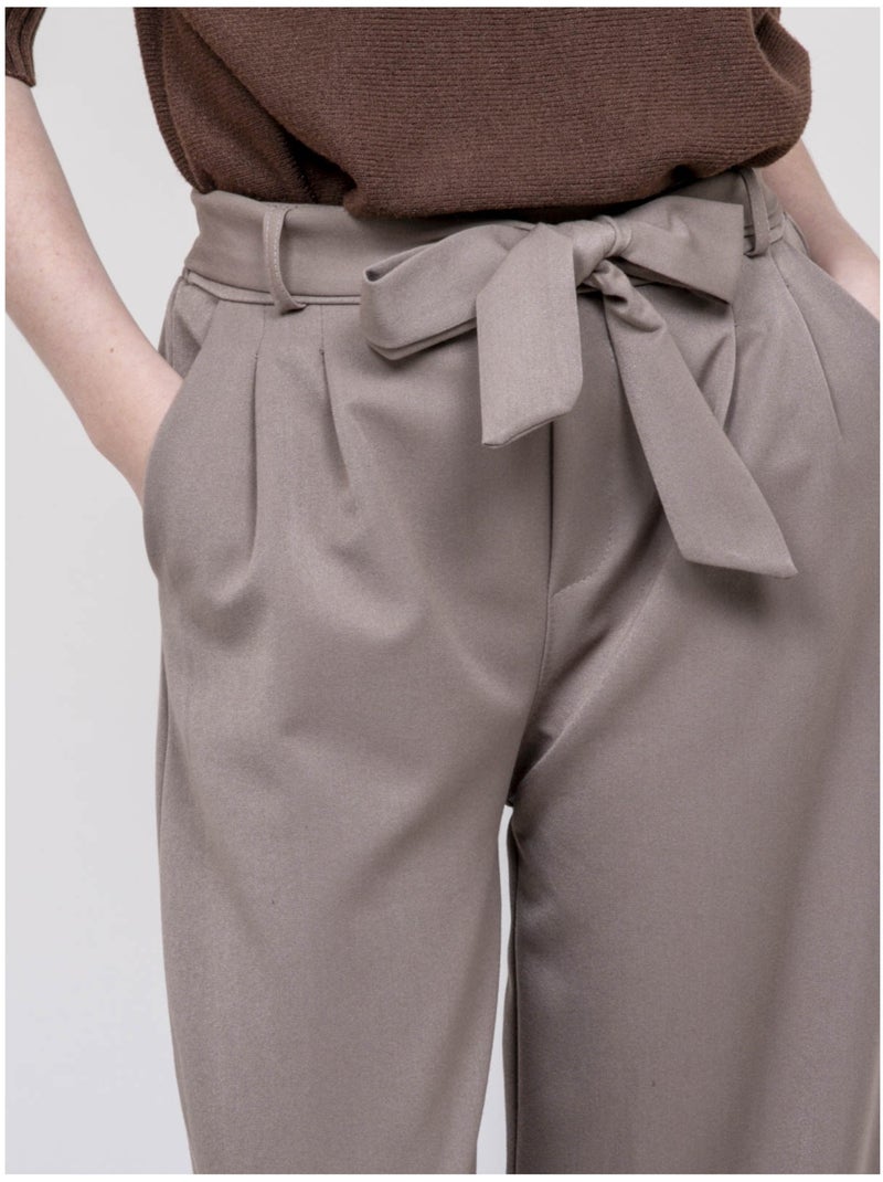 Pantalone a vita alta EDERINA Beige - Kiabi