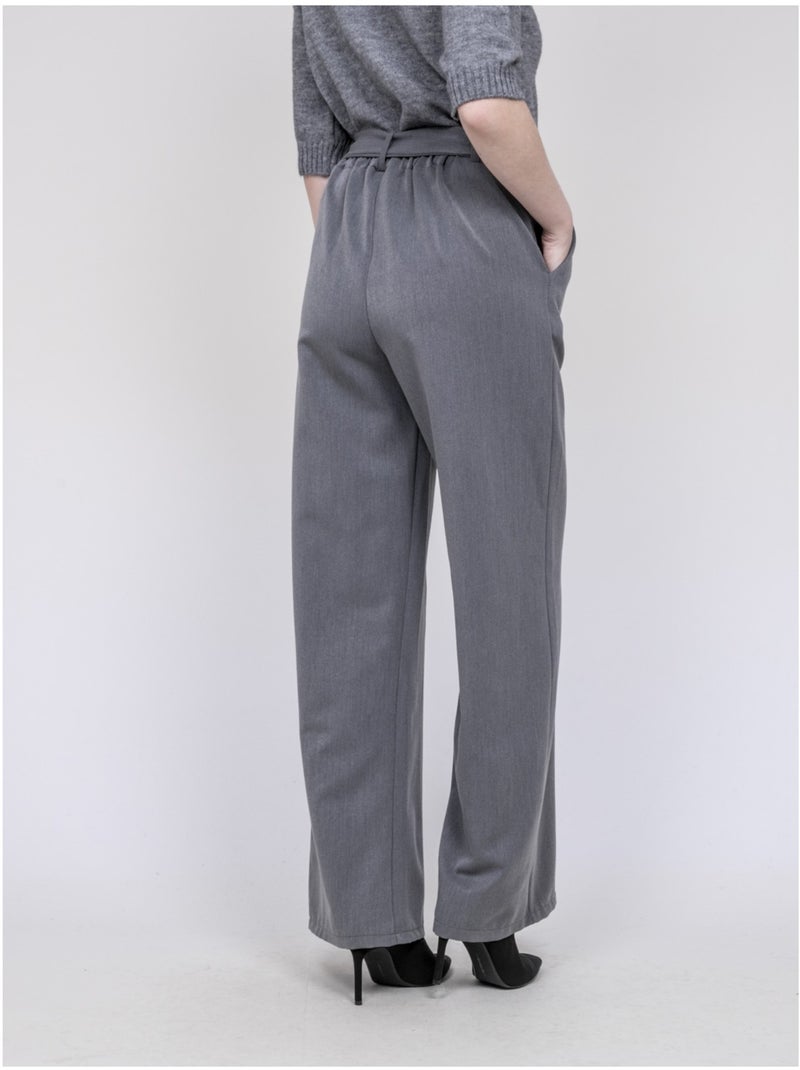 Pantalone a vita alta EDERINA Grigio - Kiabi