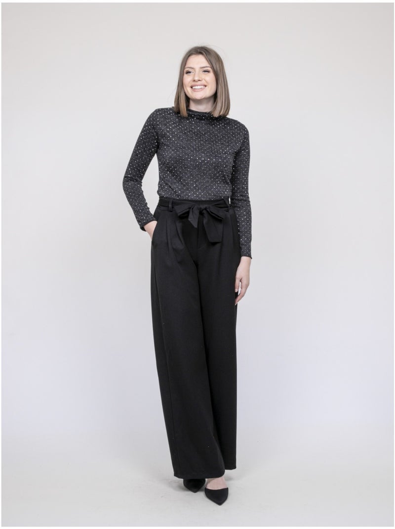 Pantalone a vita alta EDERINA Nero - Kiabi